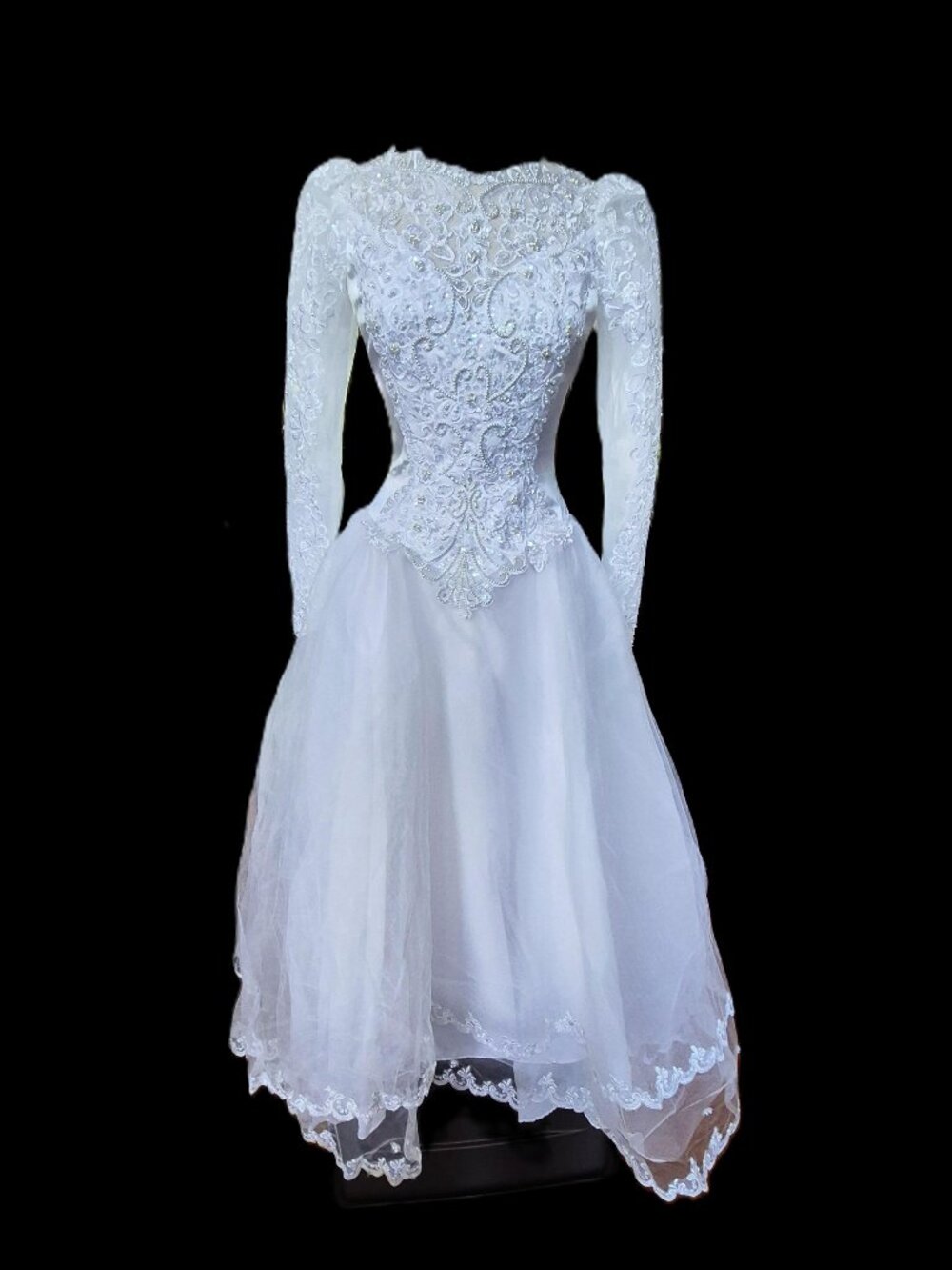 Bridal Originals Wedding Gown Bride Bridal Lace Sleeves Train Size 6 or 8